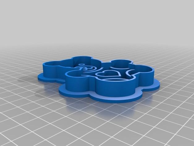 泰迪熊饼干模具3D打印模型