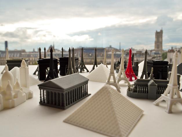 巴黎著名建筑3D打印模型