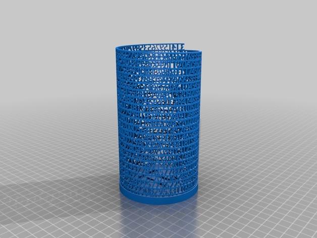 数字镂空笔筒3D打印模型