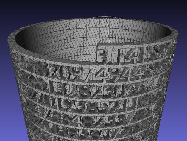 数字镂空笔筒3D打印模型