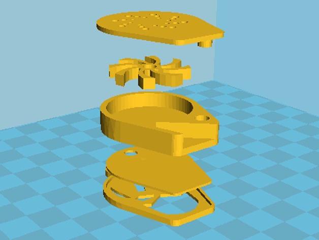 趣味口哨钥匙扣3D打印模型