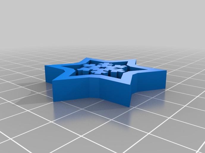 悬挂的雪花3D打印模型