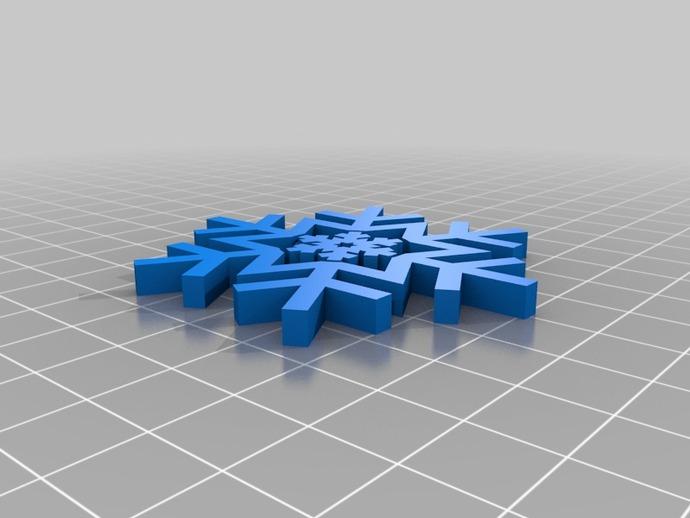 悬挂的雪花3D打印模型