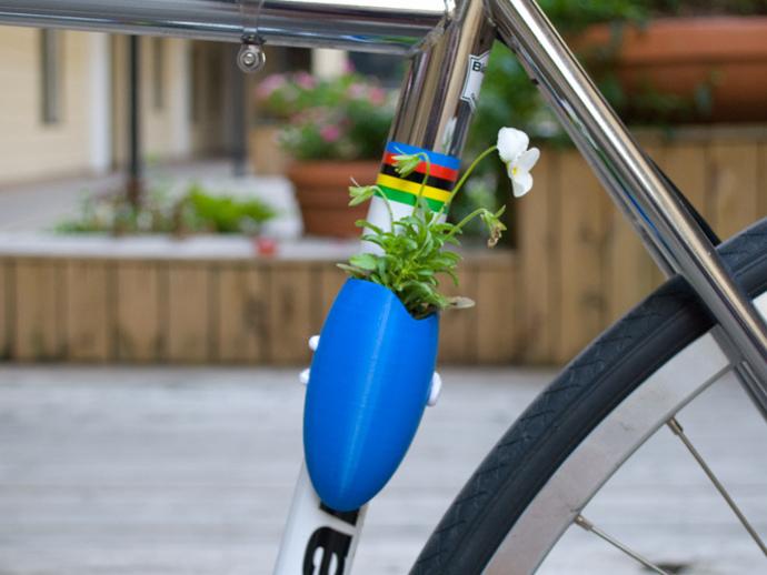 自行车自带盆栽3D打印模型