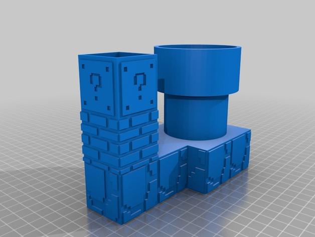 超级马里奥自动浇水花盆3D打印模型