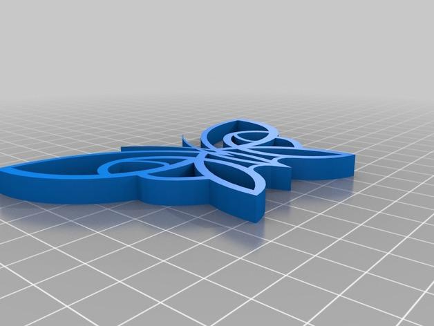 蝴蝶发卡3D打印模型