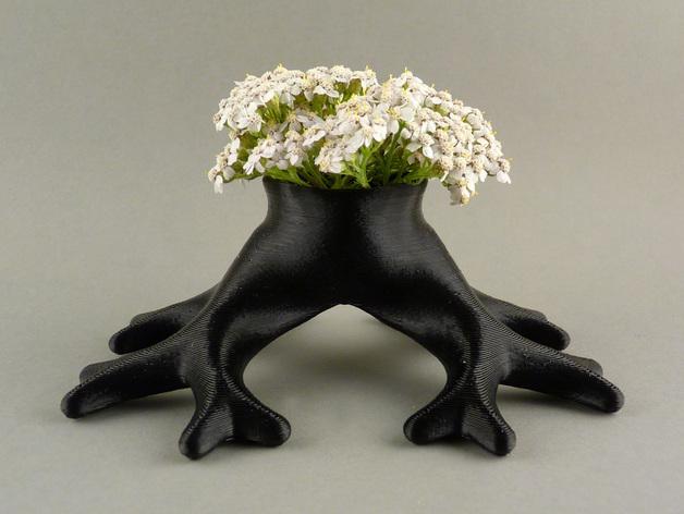 二元根花盆3D打印模型