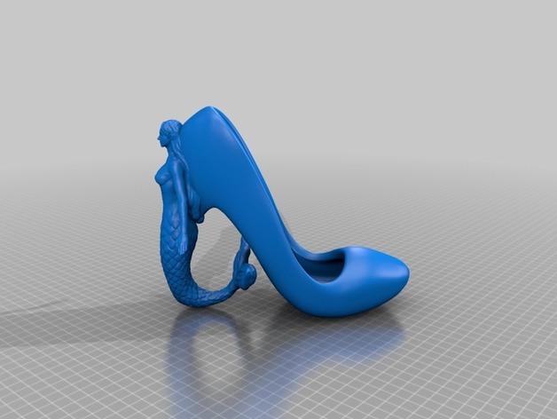 美人鱼高跟鞋3D打印模型