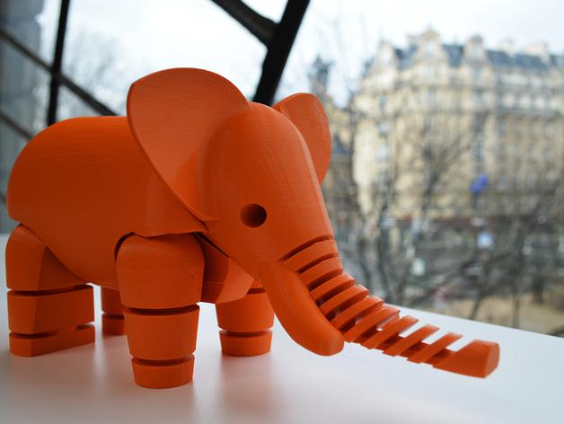 关节可动的小象3D打印模型
