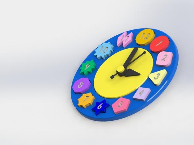 多彩儿童时钟3D打印模型