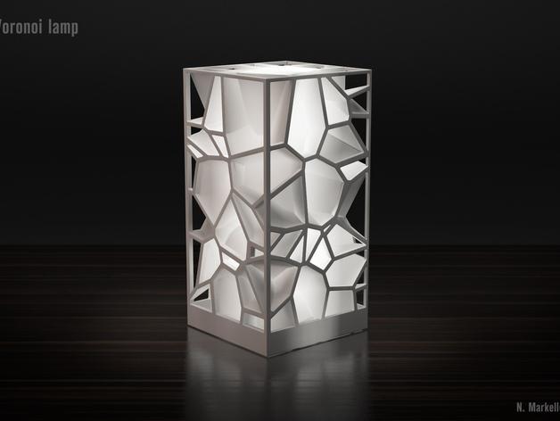 长方形镂空多边形灯罩3D打印模型
