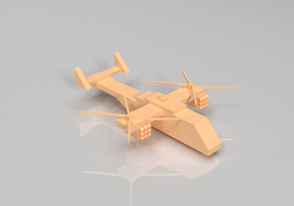 直升飞机3D打印模型