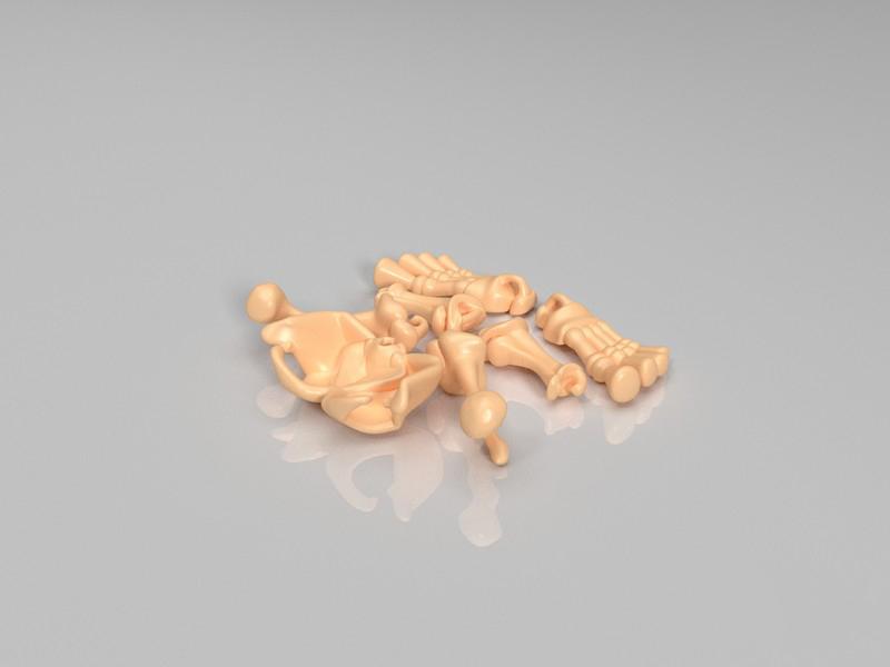 Q版骷髅骨骼模型3D打印模型