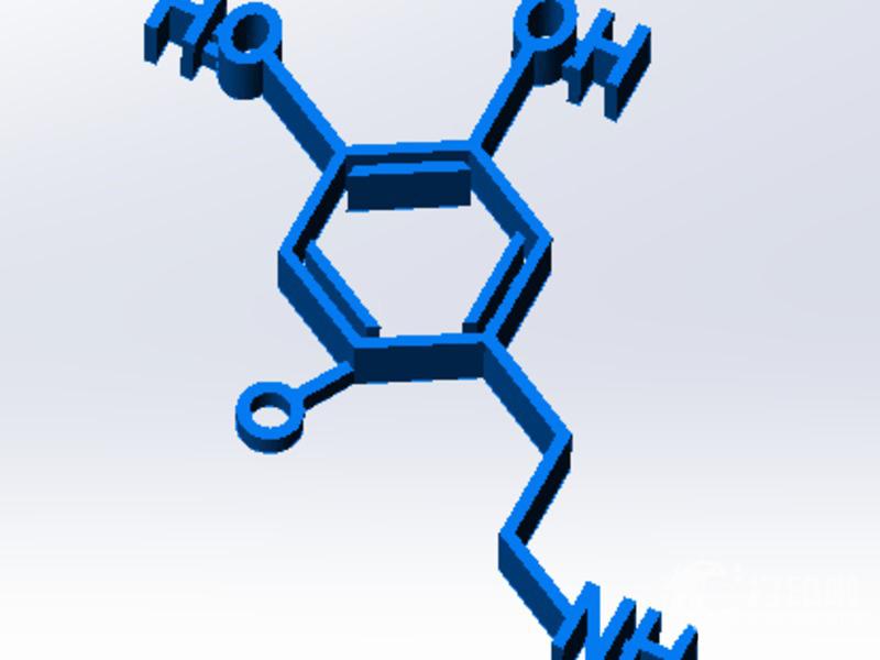 多巴胺分子吊坠3D打印模型