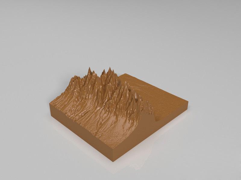 秦岭山脉3D打印模型