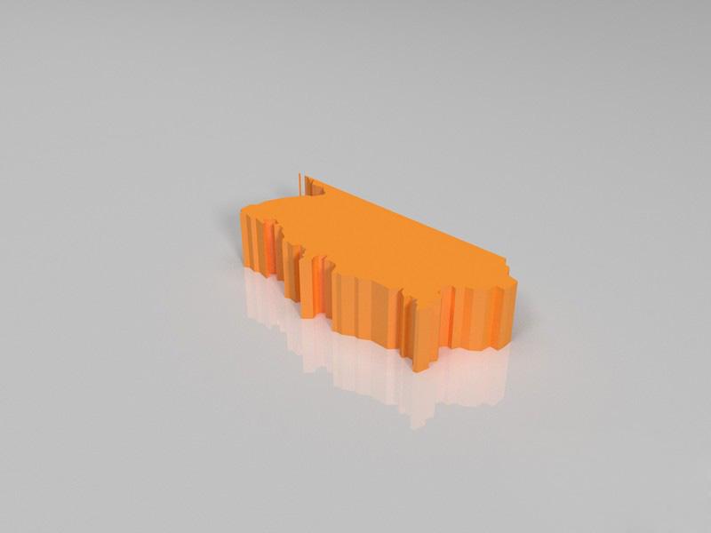 德国三色地图3D打印模型