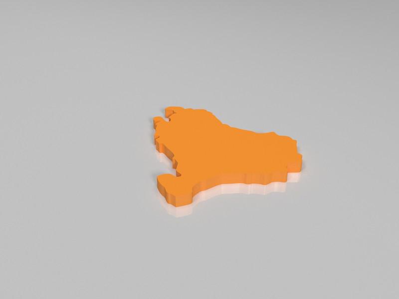巴斯克地图3D打印模型