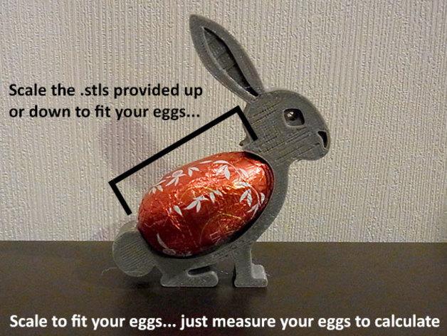 兔子造型 复活节鸡蛋架3D打印模型