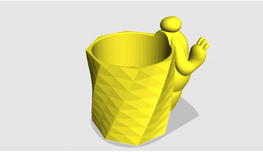 大白愛心笔筒 (修复)3D打印模型