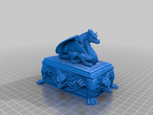 龙纹宝箱3D打印模型
