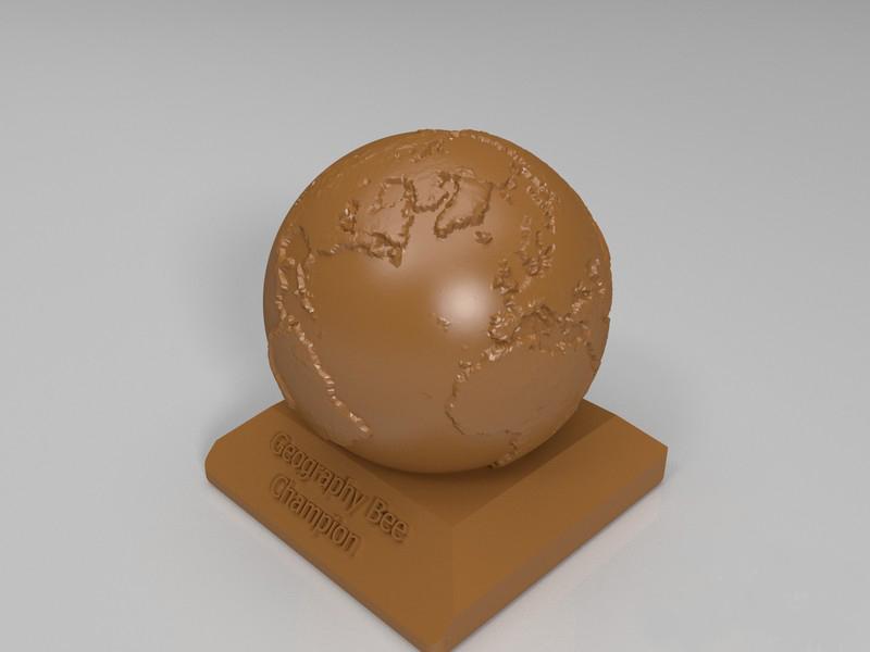地球仪 带底座3D打印模型