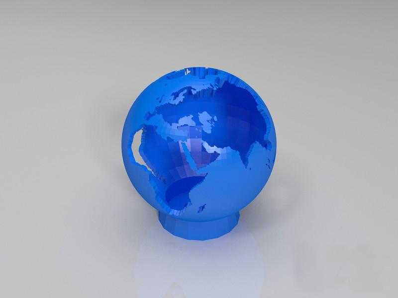 双色地球仪3D打印模型