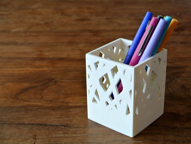 方形立方笔筒3D打印模型