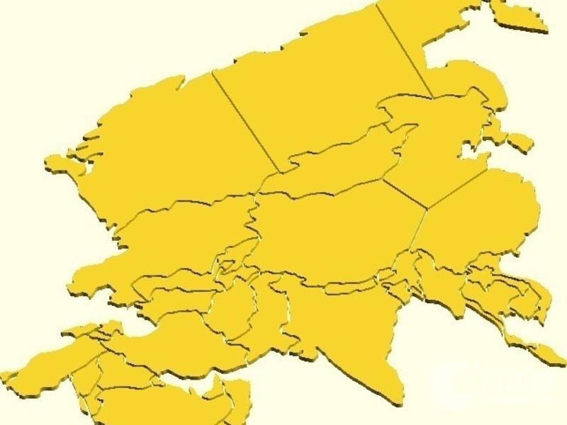 亚洲地图拼图3D打印模型