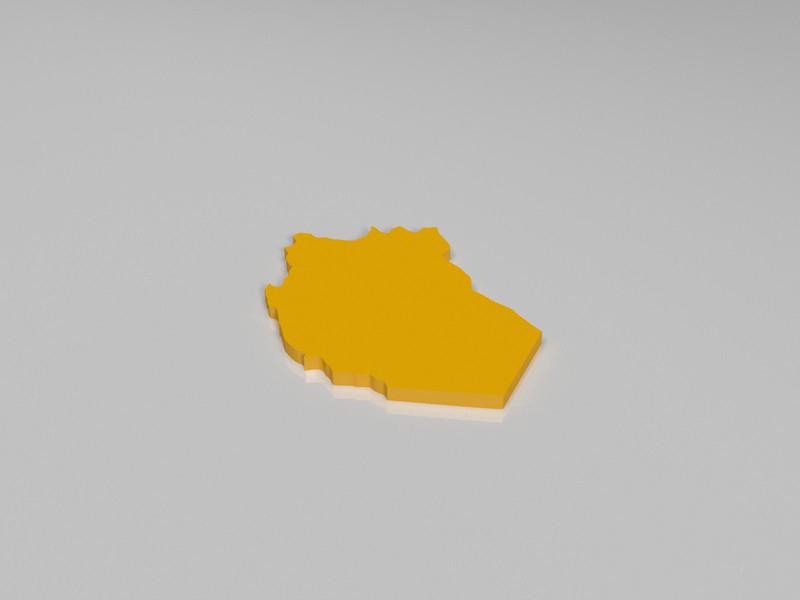 亚洲地图拼图3D打印模型
