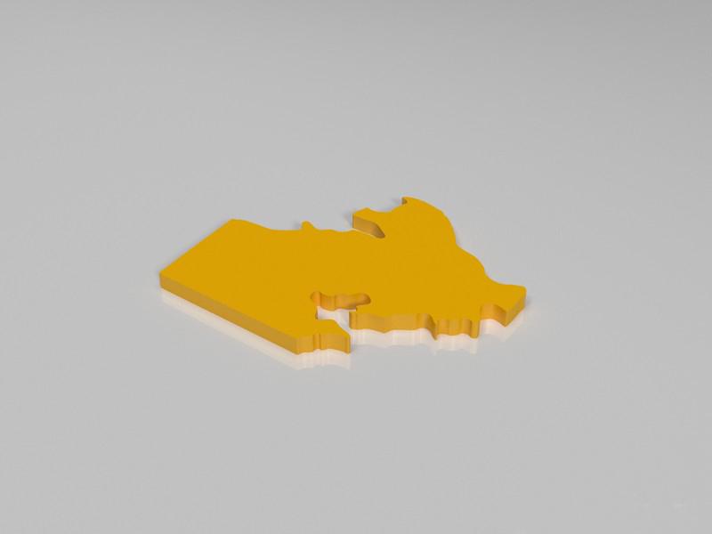 亚洲地图拼图3D打印模型