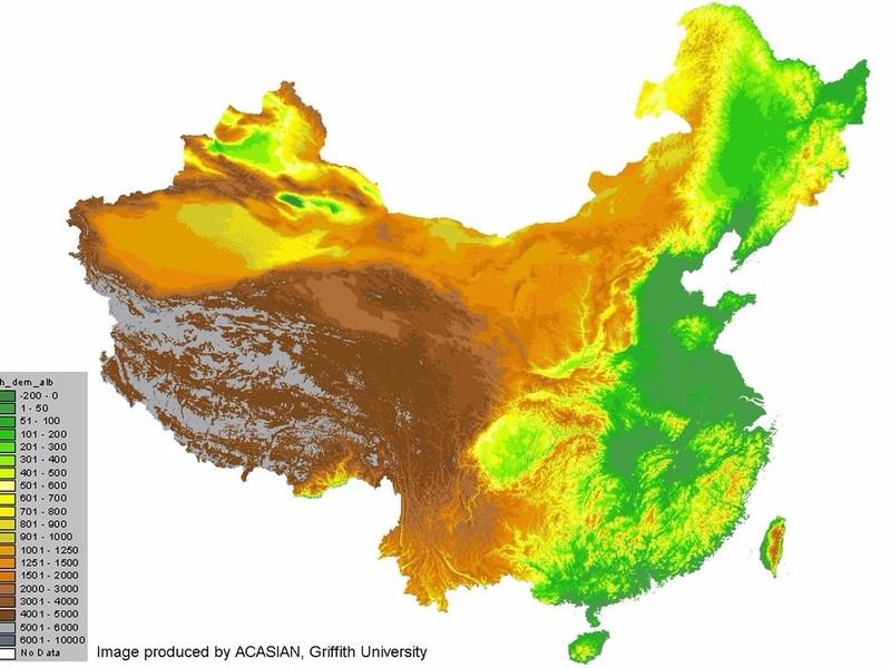 中国地形图3D打印模型
