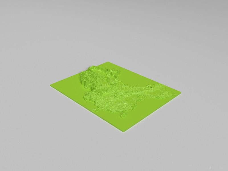 中国地形图3D打印模型