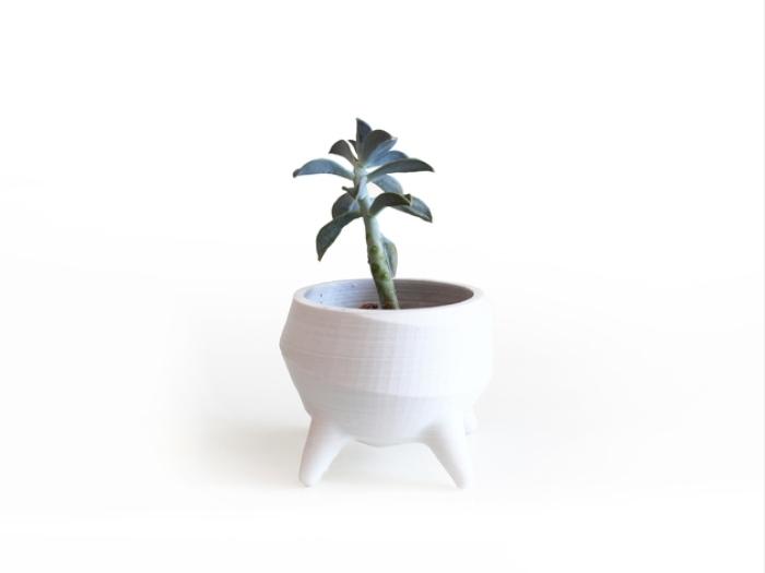 一只长腿的花盆3D打印模型
