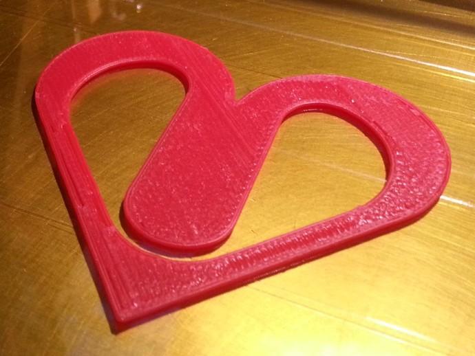 爱心书签 心形书签3D打印模型