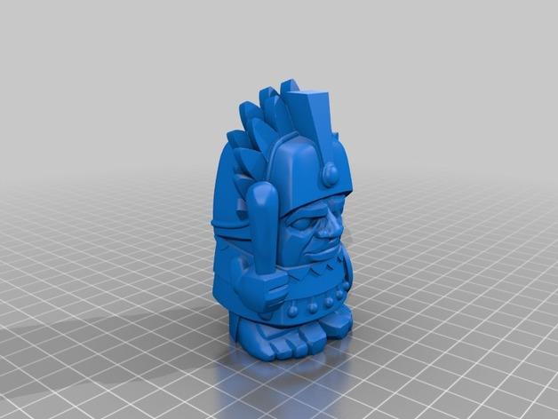 阿兹特克人（Aztec）首领头像3D打印模型