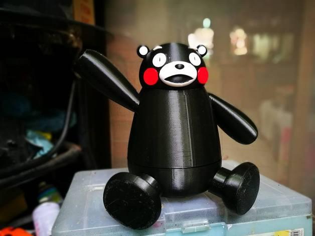 3D打印可活动 Kumamon熊本熊手办模型3D打印模型