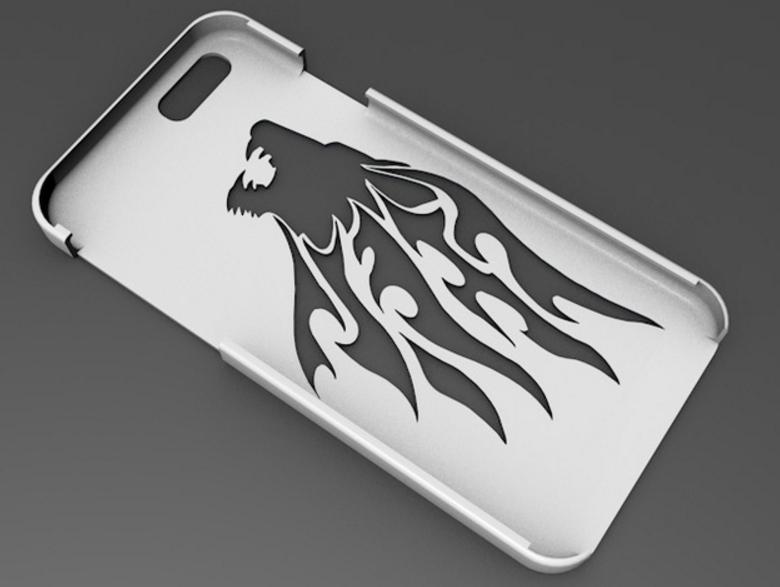 镂空狮子头手机壳3D打印模型
