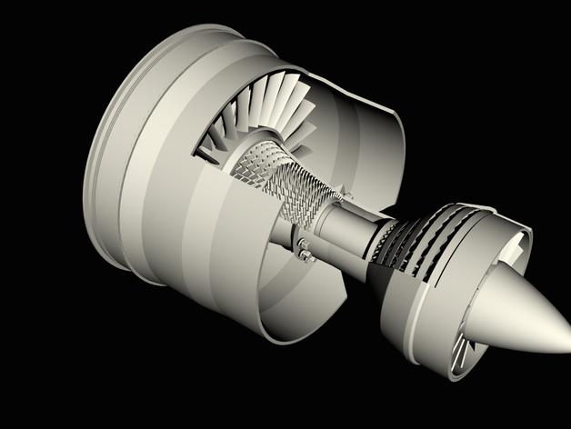 3D打印涡轮发动机 机械引擎3D打印模型
