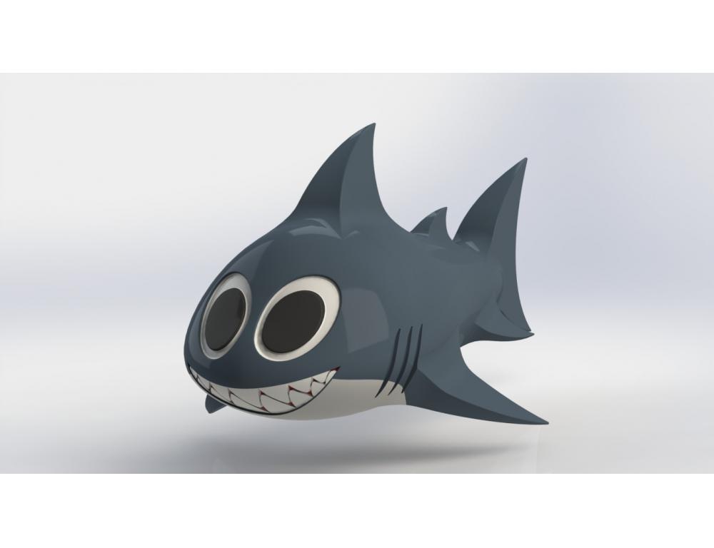 卡通鲨鱼3D打印模型