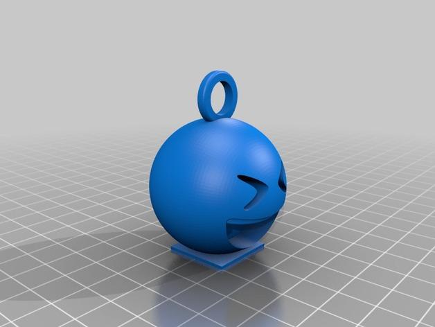 emoji开心脸钥匙扣3D打印模型