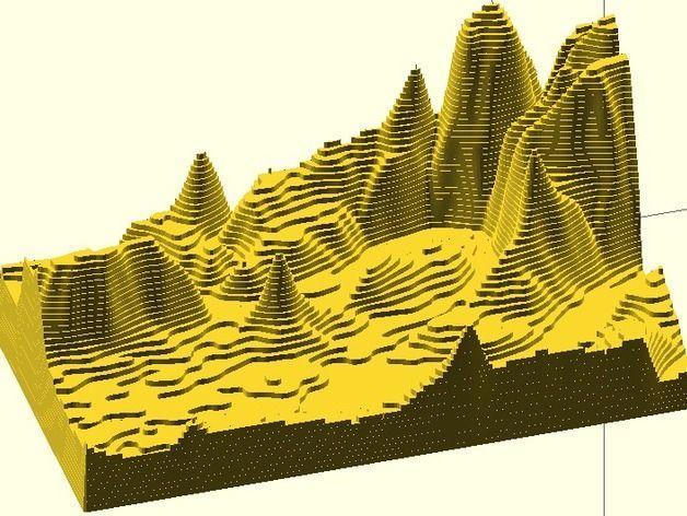 3D打印巴黎等高线地图3D打印模型