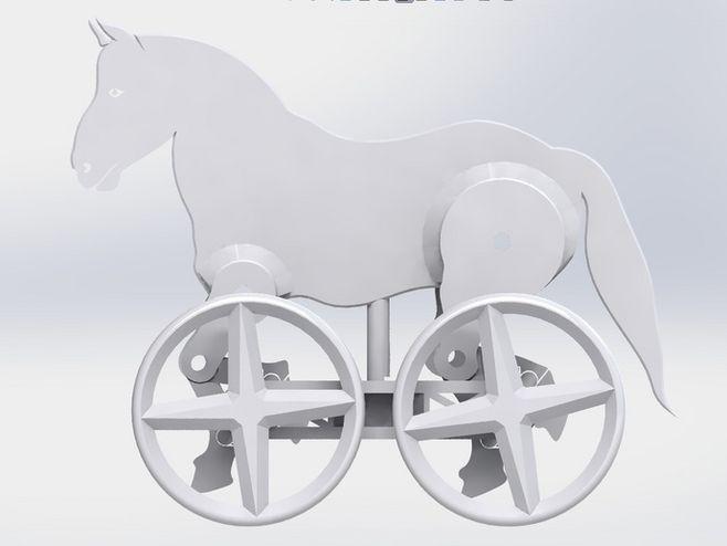 3D打印会跑的马车玩具3D打印模型