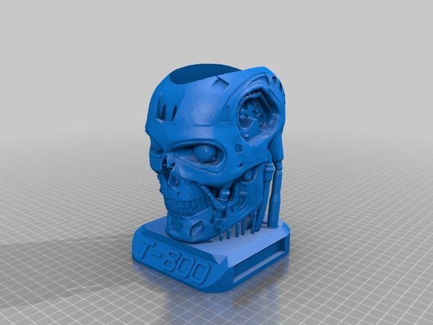 终结者笔筒3D打印模型