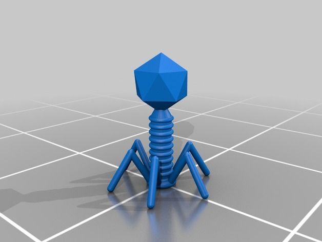 3D打印生物医学模型 噬菌体模型3D打印模型