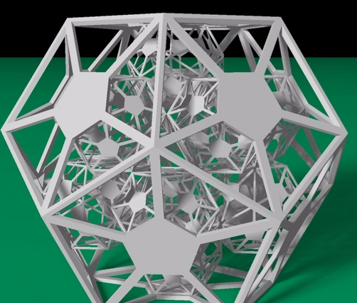 递归的十二面体框架3D打印模型