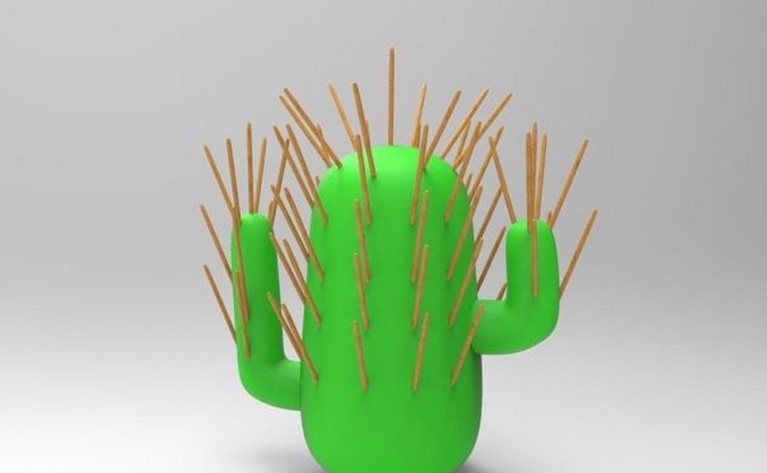 仙人掌牙签盒3D打印模型