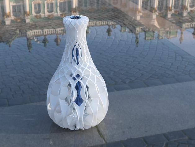 空心扭曲花瓶3D打印模型