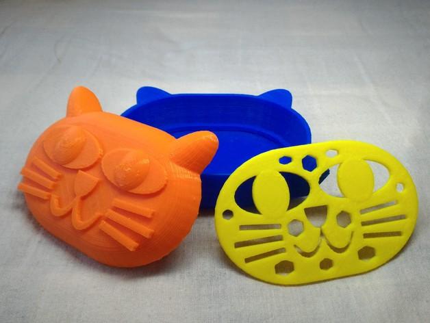 3D打印猫咪肥皂盒3D打印模型