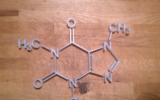 咖啡因分子3D打印模型
