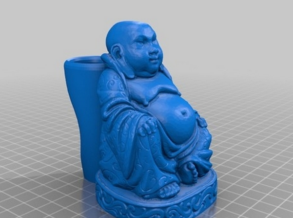 佛像笔筒3D打印模型